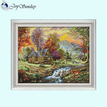 Load image into Gallery viewer, Vacation Villa Scenery Pattern Cross Stitch Embroidery Kit - AIMDIY