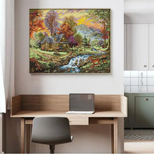 Load image into Gallery viewer, Vacation Villa Scenery Pattern Cross Stitch Embroidery Kit - AIMDIY