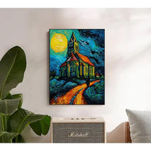 Load image into Gallery viewer, Van Gogh Style Church Art Pattern Joy Sunday Cross Stitch Kits - AIMDIY