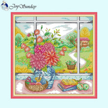 Load image into Gallery viewer, Vase On The Windowsill Joy Sunday Stamped - AIMDIY