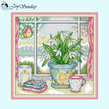Load image into Gallery viewer, Vase On The Windowsill Joy Sunday Stamped - AIMDIY