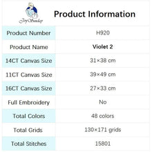 Load image into Gallery viewer, Count 11CT Violet Joy Sunday Cross Stitch Kits - AIMDIY