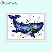 Load image into Gallery viewer, Whale's World Counted Cross Stitch - AIMDIY