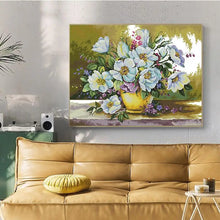 Load image into Gallery viewer, 14CT White Flowers Floral Pattern Cross Stitch Kit - AIMDIY