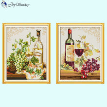 Load image into Gallery viewer, Joy Sunday Cross Stitch Kits Wine Bottle Pattern