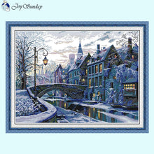 Load image into Gallery viewer, Winter Evening Landscape Pattern Cross Stitch Kit - AIMDIY