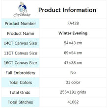 Load image into Gallery viewer, Winter Evening Landscape Pattern Cross Stitch Kit - AIMDIY