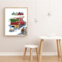 Load image into Gallery viewer, Winter Journey Puppy and Red Car Pattern - AIMDIY