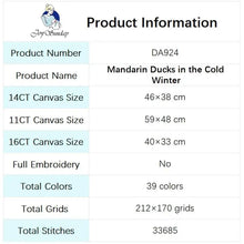 Load image into Gallery viewer, Winter Mandarin Ducks Animal Motifs Cross Stitch Kit - AIMDIY