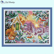 Load image into Gallery viewer, Winter Morning Cartoon - Animal Pattern Cross Stitch - AIMDIY