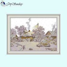 Load image into Gallery viewer, Cross Stitch Winter Village Landscape - AIMDIY