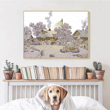 Load image into Gallery viewer, Cross Stitch Winter Village Landscape - AIMDIY