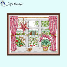 Load image into Gallery viewer, Winter Outside The Window DIY Hand Sewing Cross Stitch Kit - AIMDIY