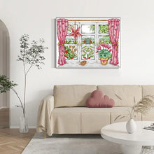 Load image into Gallery viewer, Winter Outside The Window DIY Hand Sewing Cross Stitch Kit - AIMDIY
