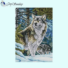 Load image into Gallery viewer, Wolf Animal Patterns Cross Stitch Kit - AIMDIY