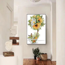 Load image into Gallery viewer, Yellow Sunflower Cross Stitch Embroidery Kits - AIMDIY