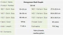 Load image into Gallery viewer, Joy Sunday Honeymoon Duck Couple Cross Stitch Kit β Printed Aida 11CT/14CT/16CT DIY Gift Set