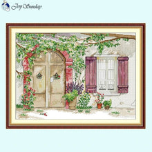 Load image into Gallery viewer, Afternoon Patio Scenery Cross Stitch Kit – DIY Needlework for Home Decor