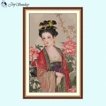 Load image into Gallery viewer, Ancient Chinese Beauty Cross Stitch Kit – Traditional DIY Embroidery for Home Decor & Gifts