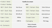 Load image into Gallery viewer, Ice Cream Cross Stitch Kit for Beginners β Printed Aida Fabric & DMC Threads Included
