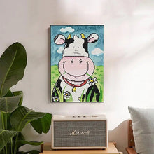 Load image into Gallery viewer, Big Mouth Cow Cross Stitch Kit – Fun Farm Animal DIY Embroidery