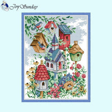 Load image into Gallery viewer, Bird's House Joy Sunday cross stitch kit main image