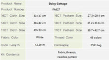Load image into Gallery viewer, Joy Sunday Peony Daisy Cottage Cross Stitch Kit β Printed Aida 11CT/14CT/16CT HD Pattern Embroidery Set