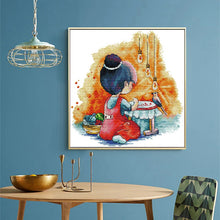 Load image into Gallery viewer, JoySunday Cartoon Girl Cross Stitch Kit - Kawaii Embroidery Set for Adults & Beginners