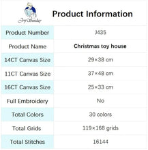 Load image into Gallery viewer, Cross stitch size, grid and thread info