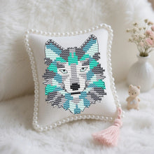 Load image into Gallery viewer, Joy Sunday Cross Stitch Pin Cushion Kit – DIY Embroidery with PP Cotton Filling | Wolf Design - AIMDIY