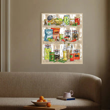 Load image into Gallery viewer, Gourmet Cabinet Cross Stitch Kit - Holiday Still Life Embroidery Set for Beginners