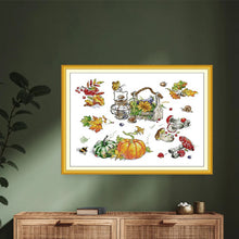 Load image into Gallery viewer, Joy Sunday Autumn Pumpkin Cross Stitch Kit – 11CT/14CT/16CT Printed Aida Fabric for DIY Embroidery & Fall Home Decor