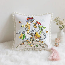 Load image into Gallery viewer, Holiday Cross Stitch Pin Cushion – Autumn Shopping – Joy Sunday DIY Mini Embroidery 16×16cm