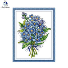 Load image into Gallery viewer, Joy Sunday Small Orchid floral cross stitch kit
