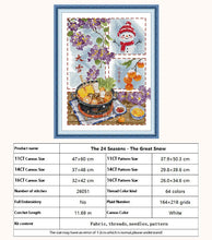 Load image into Gallery viewer, DIY winter pattern embroidery threads included in kit