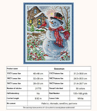 Load image into Gallery viewer, DIY snowman pattern embroidery threads included