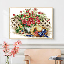 Load image into Gallery viewer, Finished Warm Flower Hat Embroidery Wall Decoration