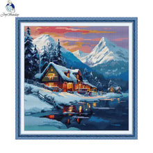 Load image into Gallery viewer, Winter Snow Country 11CT printed cross stitch kit