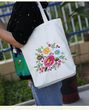 Load image into Gallery viewer, Embroidered Diy Tote Bag Shoulder Bag Couple Canvas Bag - AIMDIY