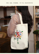 Load image into Gallery viewer, Embroidered Diy Tote Bag Shoulder Bag Couple Canvas Bag - AIMDIY