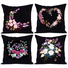 Load image into Gallery viewer, Hand Embroidery Cross stitch DIY Ribbon Embroidery Cushion Pillowcase Kit - AIMDIY