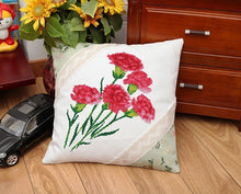 Load image into Gallery viewer, Printing Cross Stitch Couple Wedding Cartoon Car Pillow Throw Pillow Cushion Cover Rose - AIMDIY