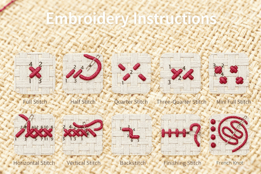 Cross Stitch for Beginners: Master 7 Essential Stitches with Free Patterns