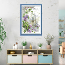 Load image into Gallery viewer, Clematis Montana Cross Stitch Kit – Floral Embroidery Set for Home Decor &amp; DIY Needlework
