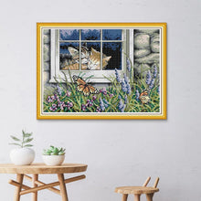 Load image into Gallery viewer, DIY Needlework Set – Feline Love Cross Stitch Embroidery Kit
