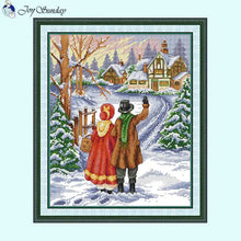 Load image into Gallery viewer, The Road Home in the Snow Cross Stitch Kit – Joy Sunday DIY Embroidery Set
