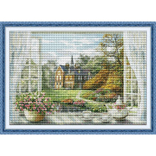 Load image into Gallery viewer, Cross Stitch Kit – Window 3 | Scenic Window View Embroidery DIY Home Decor - AIMDIY
