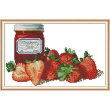 Load image into Gallery viewer, Afternoon Tea Cross Stitch Kit – Joy Sunday Style Printed 14CT/16CT Aida Fabric with DMC Threads
