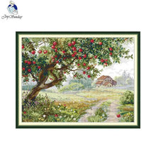 Load image into Gallery viewer, Old Apple Tree Cross Stitch Kit – Vintage Nature Embroidery Set for DIY Home Decor &amp; Gifts
