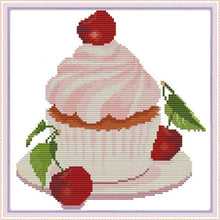 Load image into Gallery viewer, Afternoon Tea Cross Stitch Kit – Joy Sunday Style Printed 14CT/16CT Aida Fabric with DMC Threads
